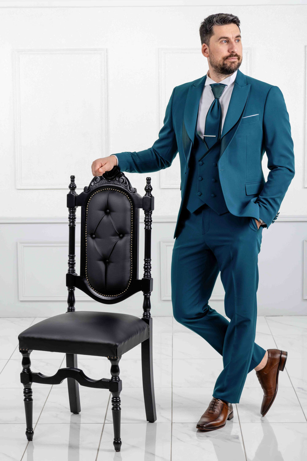 andriko-gampriatiko-kostoumi-petrol-smaragdi-slim-fit-monterno